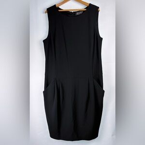 St. John Black Knit Dress with Silk Lining Size 14 Spring 2013
